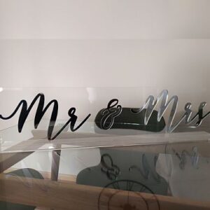 Mr&Mrs Sign Stand Alone Mirror 90cm x 20cm