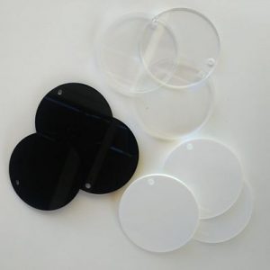 Acrylic Blank Discs, Flat Round, for DIY Keychains or tags  (set of 20)
