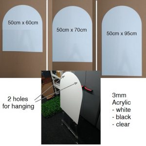 Arched Sign Board Acrylic 3mm