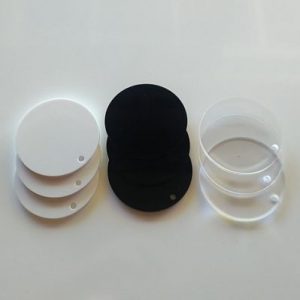 Acrylic Blank Discs, Flat Round, for DIY Keychains or tags  (set of 20)