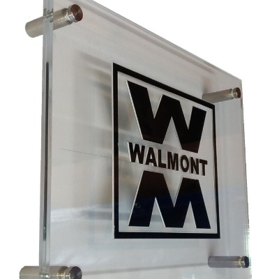 business sign WALMONT clear acrylic